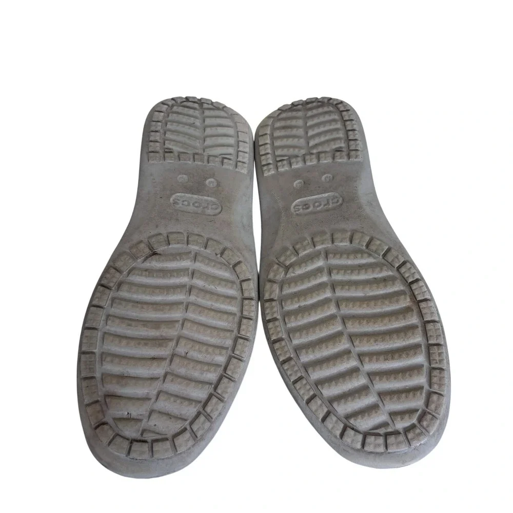 Crocs Mens Santa Cruz Canvas Slip On Loafers Size 13 Gray Casual Moc Toe Shoes